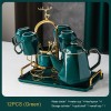 Ceramic Drinking Set with Tray, Coffee Cups with Gold Accents, Elegant Living Room Addition Ceramic Drinking Set with Tray, Coffee Cups with Gold Accents, Elegant Living Room Addition