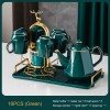 Ceramic Drinking Set with Tray, Coffee Cups with Gold Accents, Elegant Living Room Addition Ceramic Drinking Set with Tray, Coffee Cups with Gold Accents, Elegant Living Room Addition