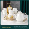 Ceramic Drinking Set with Tray, Coffee Cups with Gold Accents, Elegant Living Room Addition Ceramic Drinking Set with Tray, Coffee Cups with Gold Accents, Elegant Living Room Addition