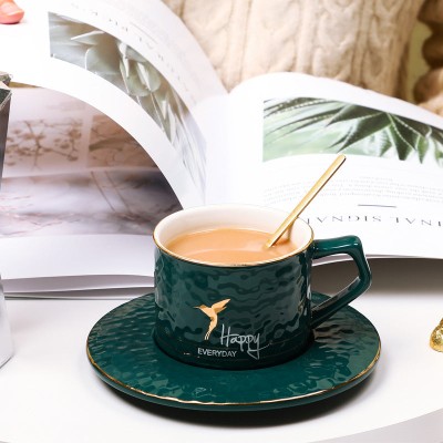 Household Ceramic Coffee Cup Set with Spoon and Saucer for Elegant Afternoon Tea Household Ceramic Coffee Cup Set with Spoon and Saucer for Elegant Afternoon Tea