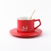Household Ceramic Coffee Cup Set with Spoon and Saucer for Elegant Afternoon Tea Household Ceramic Coffee Cup Set with Spoon and Saucer for Elegant Afternoon Tea