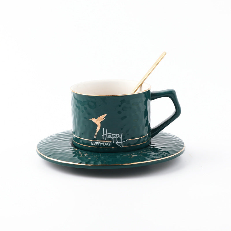 Household Ceramic Coffee Cup Set with Spoon and Saucer for Elegant Afternoon Tea Household Ceramic Coffee Cup Set with Spoon and Saucer for Elegant Afternoon Tea