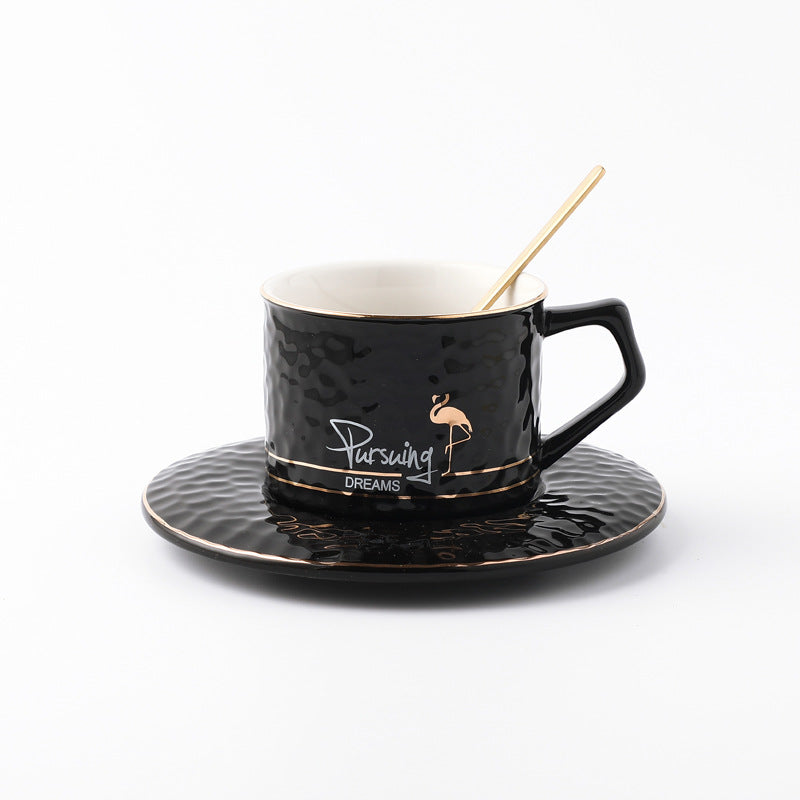 Household Ceramic Coffee Cup Set with Spoon and Saucer for Elegant Afternoon Tea Household Ceramic Coffee Cup Set with Spoon and Saucer for Elegant Afternoon Tea