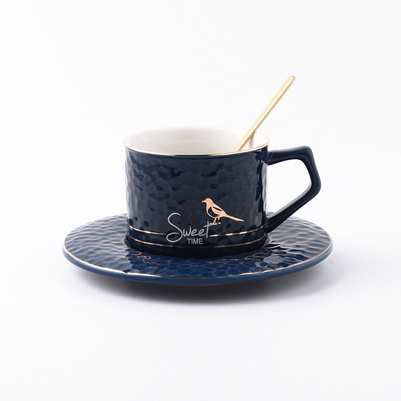 Household Ceramic Coffee Cup Set with Spoon and Saucer for Elegant Afternoon Tea Household Ceramic Coffee Cup Set with Spoon and Saucer for Elegant Afternoon Tea