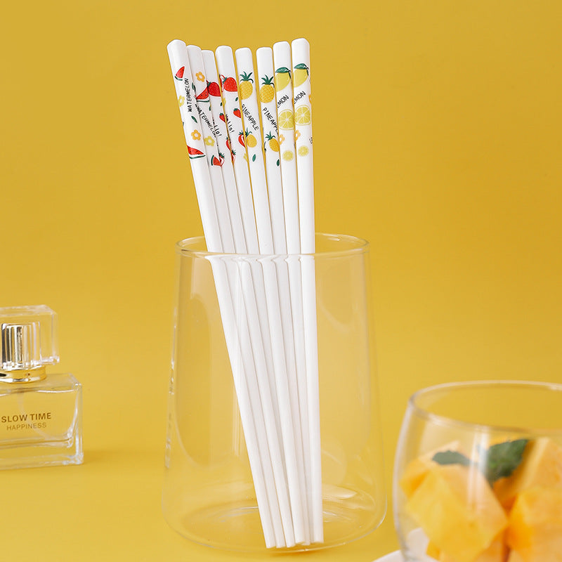 Creative Ceramic Handle Fruit Pattern SS Fork, Knife, Spoon, Chopsticks, Steak Flatware Set Creative Ceramic Handle Fruit Pattern SS Fork, Knife, Spoon, Chopsticks, Steak Flatware Set