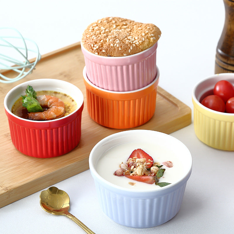 High-Temperature Resistant Soufflé Baking Bowl: Versatile Dessert Pudding Cup and Baking Container High-Temperature Resistant Soufflé Baking Bowl: Versatile Dessert Pudding Cup and Baking Container