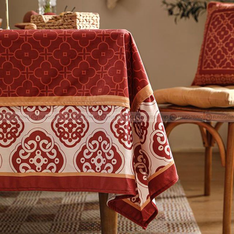 Janissa Tablecloth Velvet Cover Red New Year Decorative Table Cloth Janissa Tablecloth Velvet Cover Red New Year Decorative Table Cloth