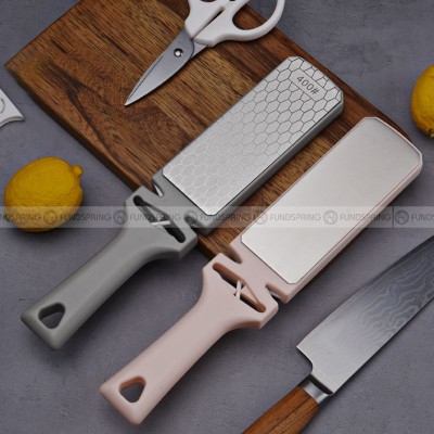 Dual Grit Emery Knife Sharpener - Coarse and Fine Sharpening, 5-in-1 Dual Grit Emery Knife Sharpener - Coarse and Fine Sharpening, 5-in-1