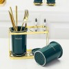 Elegant Ceramic Cutlery Storage Tube with Drain Cage for Kitchen Organization Elegant Ceramic Cutlery Storage Tube with Drain Cage for Kitchen Organization