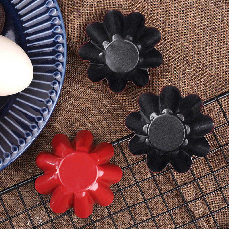 Flower-shaped Egg Tart Portuguese Tart Mold Pie Plate Cake Mold Set of 3 Flower-shaped Egg Tart Portuguese Tart Mold Pie Plate Cake Mold Set of 3