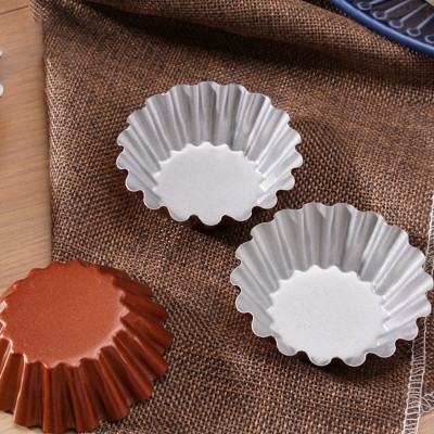 Floral Round Egg Tart Molds - Set of 3 with Ripple Design Floral Round Egg Tart Molds - Set of 3 with Ripple Design