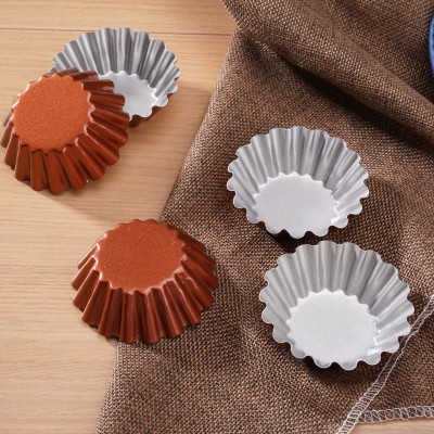 Floral Round Egg Tart Molds - Set of 3 with Ripple Design Floral Round Egg Tart Molds - Set of 3 with Ripple Design