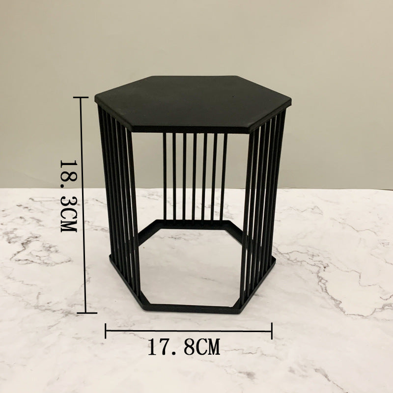 Hexagonal Afternoon Tea Delight Display Stand - Iron Snack Tray Set Hexagonal Afternoon Tea Delight Display Stand - Iron Snack Tray Set