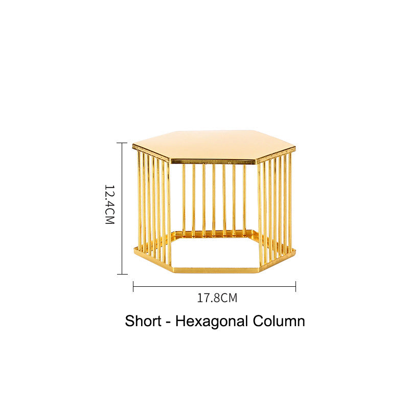 Hexagonal Afternoon Tea Delight Display Stand - Iron Snack Tray Set Hexagonal Afternoon Tea Delight Display Stand - Iron Snack Tray Set