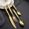 Cutlery Set of 4 With Hollow Handle, Wheat Engraving 304 Stainless Steel Fork, Knife, Spoon Cutlery Set of 4 With Hollow Handle, Wheat Engraving 304 Stainless Steel Fork, Knife, Spoon