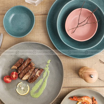 Matte Fusion Ceramic Dinner Plate Combination Tableware Set of 2 (8" and 11") Matte Fusion Ceramic Dinner Plate Combination Tableware Set of 2 (8" and 11")