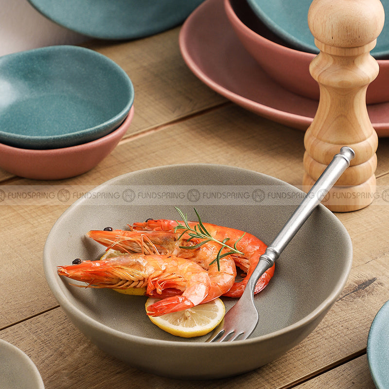 Matte Fusion Ceramic Dinner Plate Combination Tableware Set of 2 (8" and 11") Matte Fusion Ceramic Dinner Plate Combination Tableware Set of 2 (8" and 11")