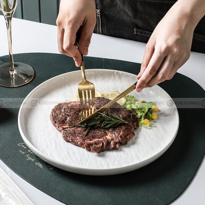 Dining Plate Solid Color Plate Ceramic Threaded Plate Set of 3 Dining Plate Solid Color Plate Ceramic Threaded Plate Set of 3