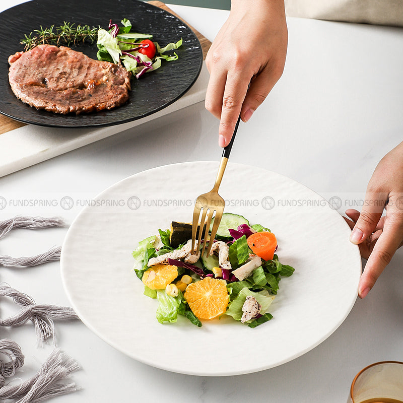 Artisanal Stone-Inspired Elegance: Set of 2 Ceramic Dinner Plates, 10.5 Inches Artisanal Stone-Inspired Elegance: Set of 2 Ceramic Dinner Plates, 10.5 Inches