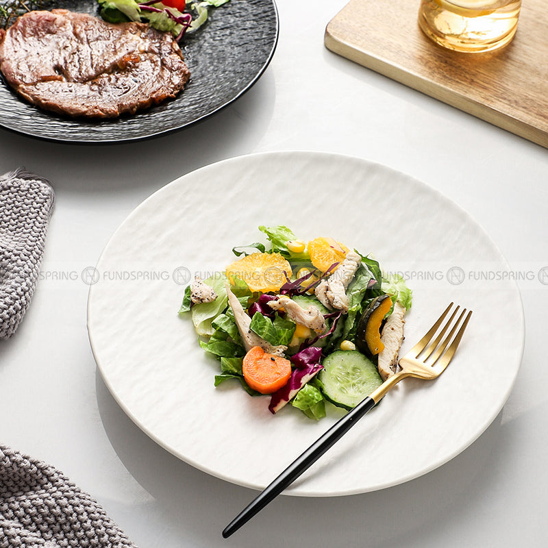 Artisanal Stone-Inspired Elegance: Set of 2 Ceramic Dinner Plates, 10.5 Inches Artisanal Stone-Inspired Elegance: Set of 2 Ceramic Dinner Plates, 10.5 Inches
