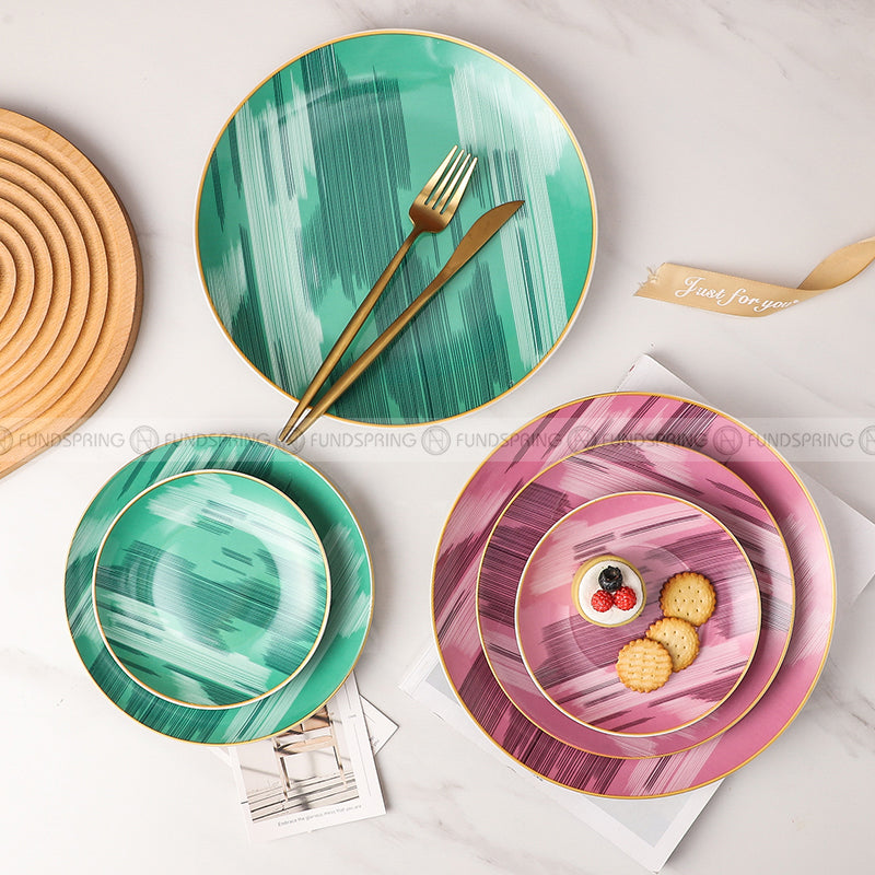 Versatile Ceramic Plate Set - Ideal for Steak and Desserts (8" and 10") Versatile Ceramic Plate Set - Ideal for Steak and Desserts (8" and 10")