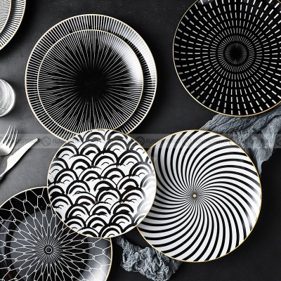 Nordic Minimalist Charm: Modern Round Ceramic Plate Set of 2 (8" and 10")