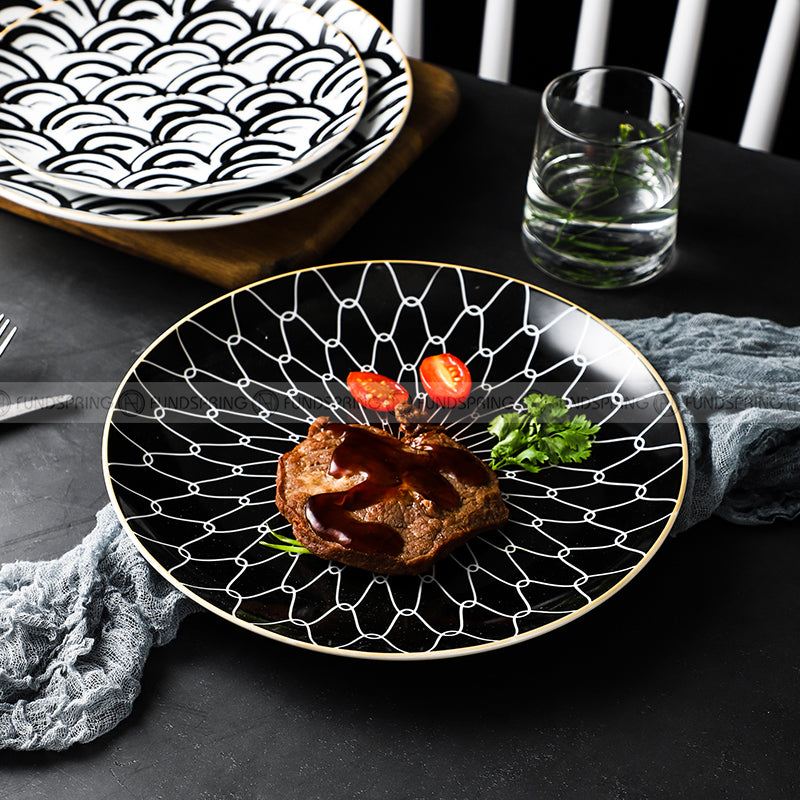 Nordic Minimalist Charm: Modern Round Ceramic Plate Set of 2 (8" and 10") Nordic Minimalist Charm: Modern Round Ceramic Plate Set of 2 (8" and 10")