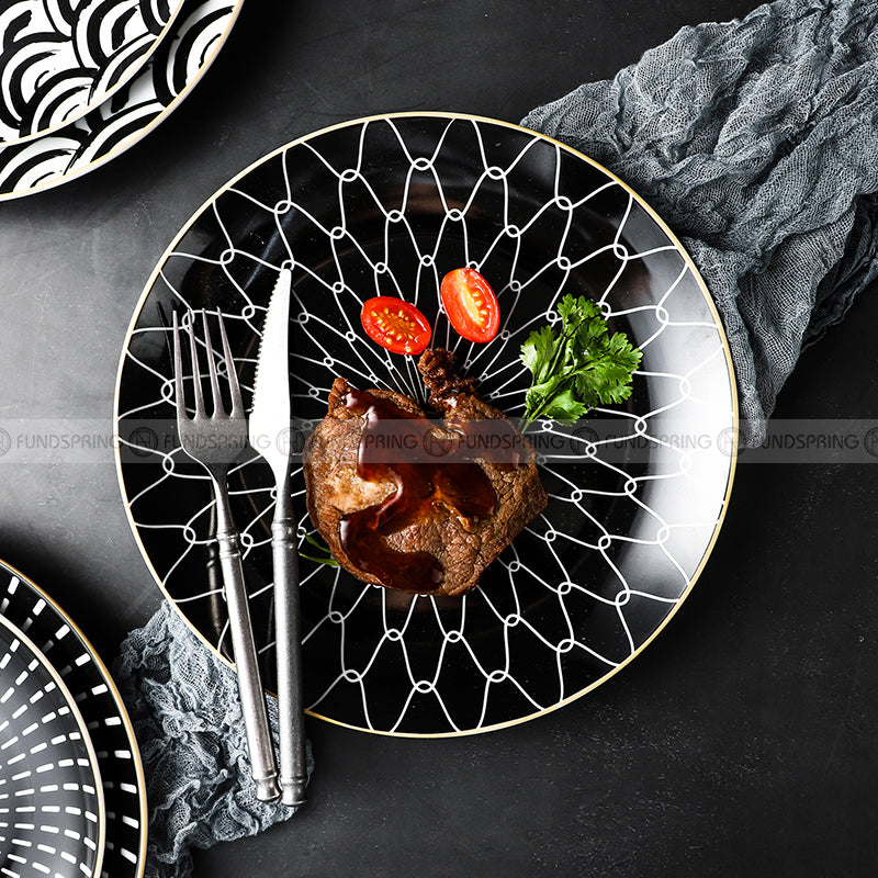 Nordic Minimalist Charm: Modern Round Ceramic Plate Set of 2 (8" and 10") Nordic Minimalist Charm: Modern Round Ceramic Plate Set of 2 (8" and 10")