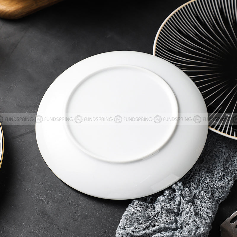 Nordic Minimalist Charm: Modern Round Ceramic Plate Set of 2 (8" and 10") Nordic Minimalist Charm: Modern Round Ceramic Plate Set of 2 (8" and 10")