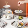 European Elegance Ceramic Dinner Plates - Marble-Inspired, Black and White Striped Set (8" and 10") European Elegance Ceramic Dinner Plates - Marble-Inspired, Black and White Striped Set (8" and 10")