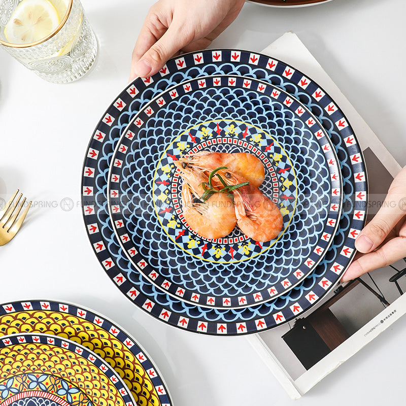 Bohemian Elegance: Vintage Literary Ceramic Dinnerware Set (8" and 10") Bohemian Elegance: Vintage Literary Ceramic Dinnerware Set (8" and 10")