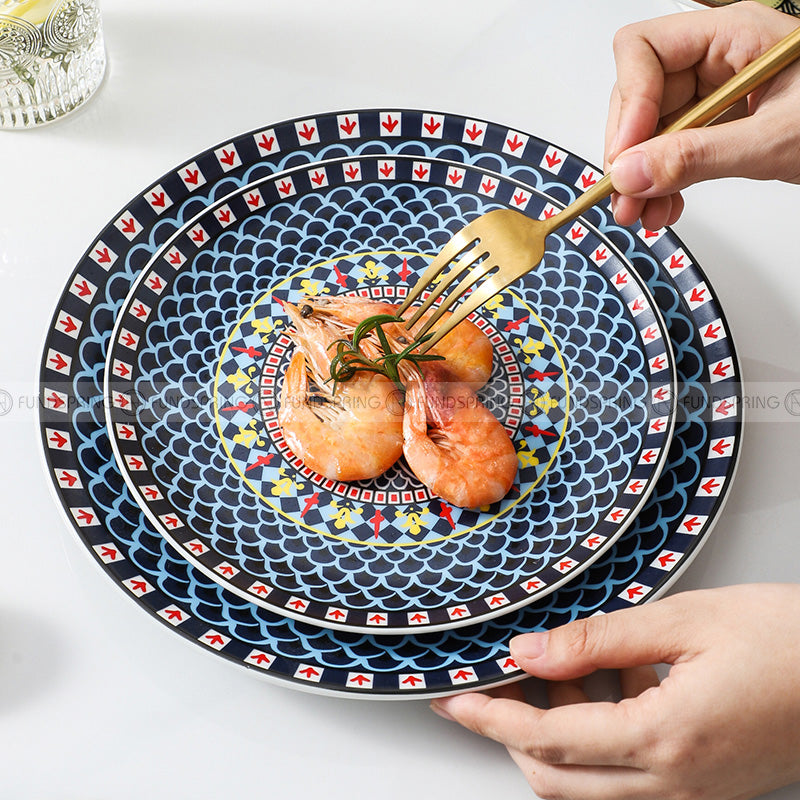 Bohemian Elegance: Vintage Literary Ceramic Dinnerware Set (8" and 10") Bohemian Elegance: Vintage Literary Ceramic Dinnerware Set (8" and 10")