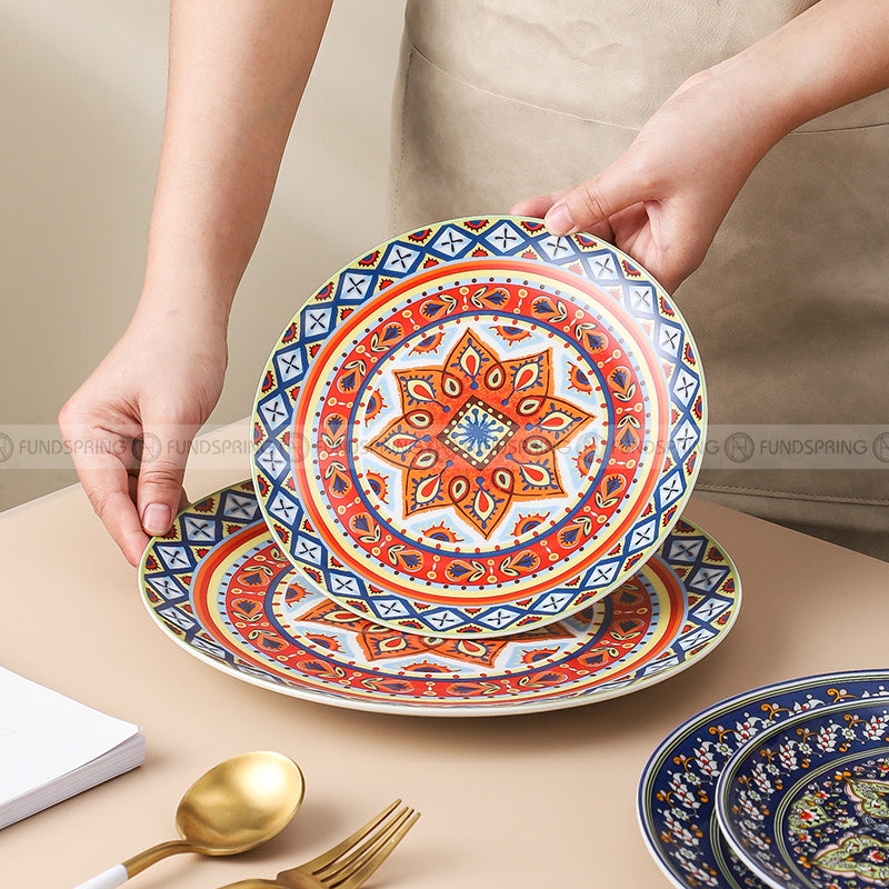 Elegant Ceramic Ensemble: Set of 2 Literary Tableware Dinner Plates (8" and 10") Elegant Ceramic Ensemble: Set of 2 Literary Tableware Dinner Plates (8" and 10")