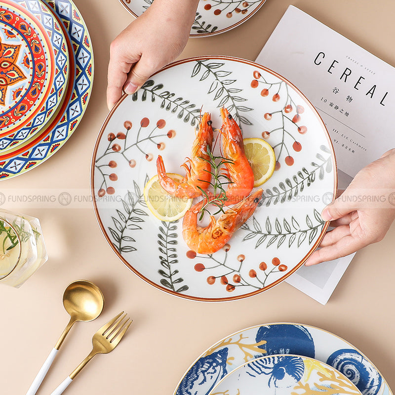Elegant Ceramic Ensemble: Set of 2 Literary Tableware Dinner Plates (8" and 10") Elegant Ceramic Ensemble: Set of 2 Literary Tableware Dinner Plates (8" and 10")