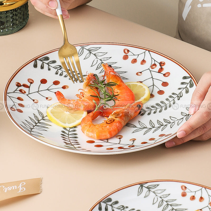 Elegant Ceramic Ensemble: Set of 2 Literary Tableware Dinner Plates (8" and 10") Elegant Ceramic Ensemble: Set of 2 Literary Tableware Dinner Plates (8" and 10")