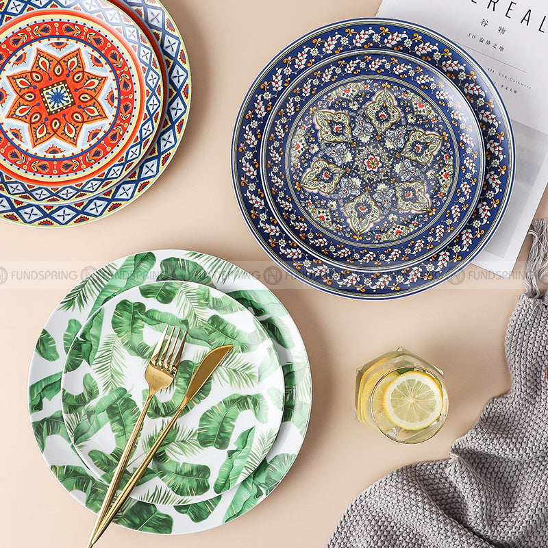 Elegant Ceramic Ensemble: Set of 2 Literary Tableware Dinner Plates (8" and 10") Elegant Ceramic Ensemble: Set of 2 Literary Tableware Dinner Plates (8" and 10")