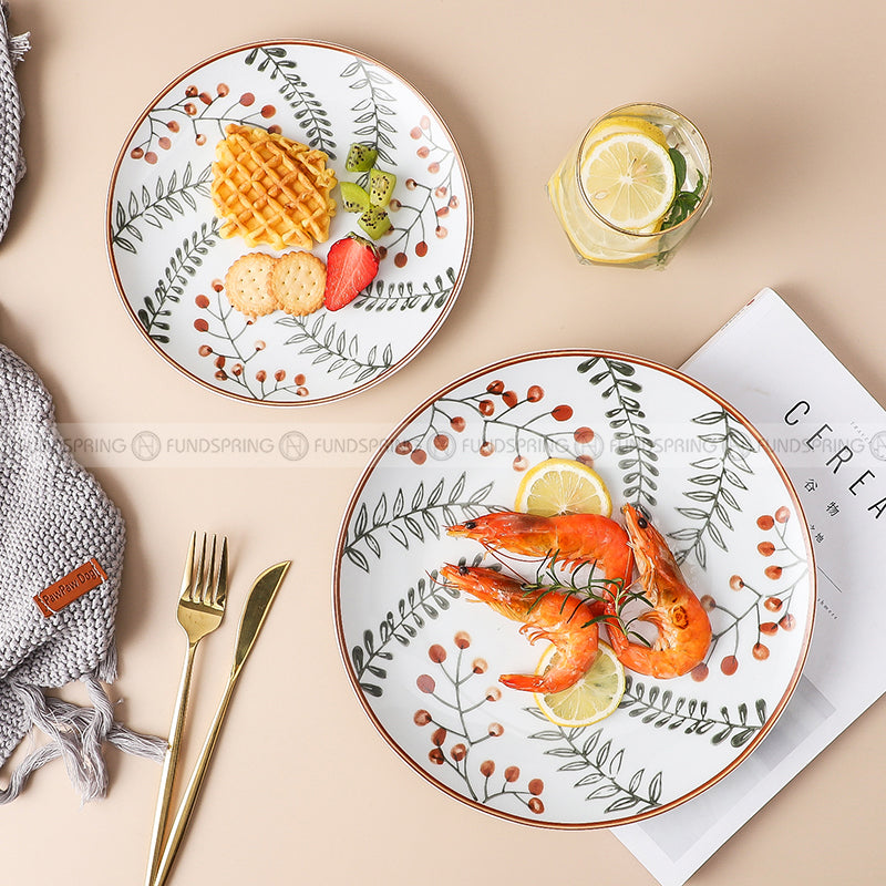 Elegant Ceramic Ensemble: Set of 2 Literary Tableware Dinner Plates (8" and 10") Elegant Ceramic Ensemble: Set of 2 Literary Tableware Dinner Plates (8" and 10")