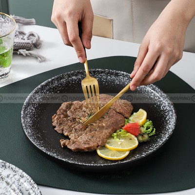 Japanese-Inspired Ceramic Elegance: Round Plate Dinnerware Set of 2 (8" and 10") Japanese-Inspired Ceramic Elegance: Round Plate Dinnerware Set of 2 (8" and 10")