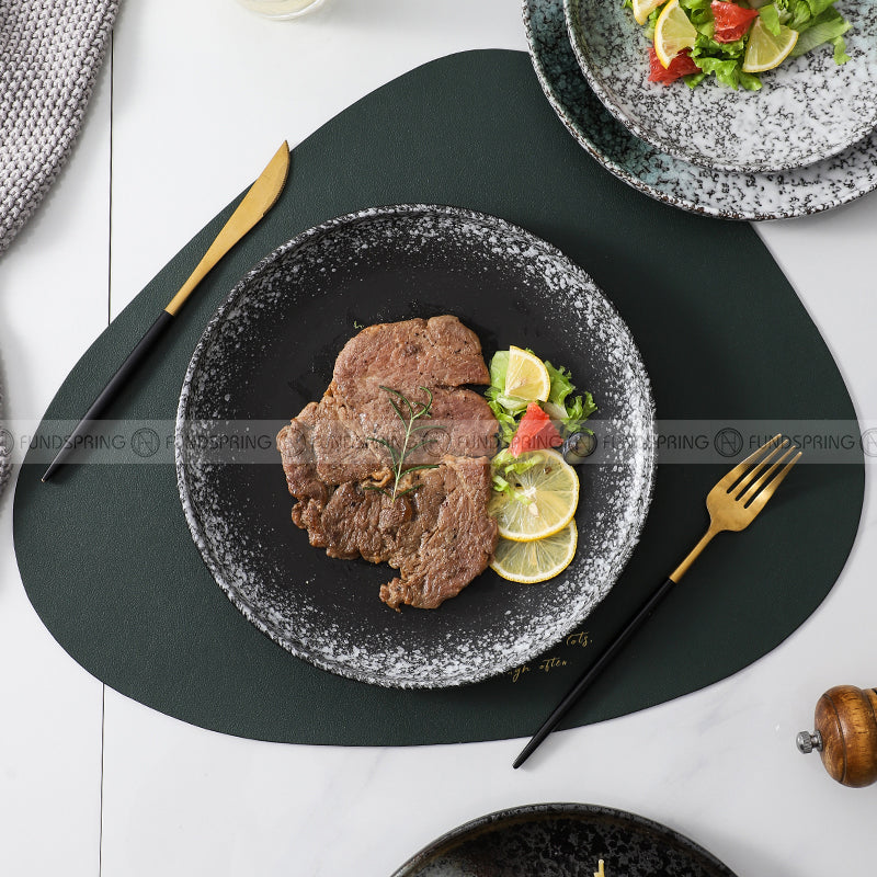 Japanese-Inspired Ceramic Elegance: Round Plate Dinnerware Set of 2 (8" and 10") Japanese-Inspired Ceramic Elegance: Round Plate Dinnerware Set of 2 (8" and 10")