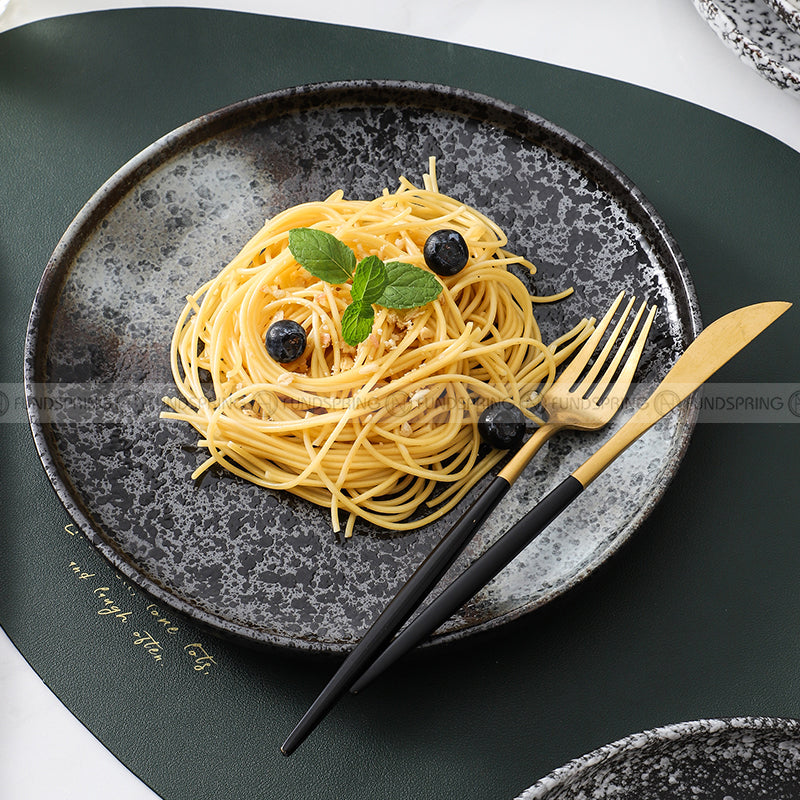 Japanese-Inspired Ceramic Elegance: Round Plate Dinnerware Set of 2 (8" and 10") Japanese-Inspired Ceramic Elegance: Round Plate Dinnerware Set of 2 (8" and 10")