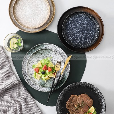 Japanese-Inspired Ceramic Elegance: Round Plate Dinnerware Set of 2 (8" and 10") Japanese-Inspired Ceramic Elegance: Round Plate Dinnerware Set of 2 (8" and 10")