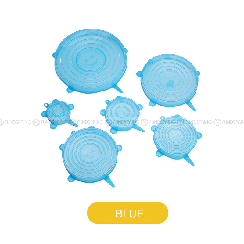 Kitchen Fresh-keeping Bowl Cover Food Grade Silicone Seal Lid Set of 6 Kitchen Fresh-keeping Bowl Cover Food Grade Silicone Seal Lid Set of 6