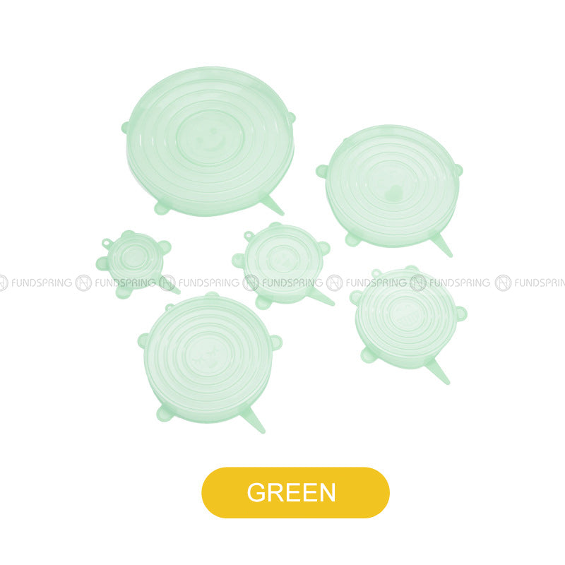 Kitchen Fresh-keeping Bowl Cover Food Grade Silicone Seal Lid Set of 6 Kitchen Fresh-keeping Bowl Cover Food Grade Silicone Seal Lid Set of 6