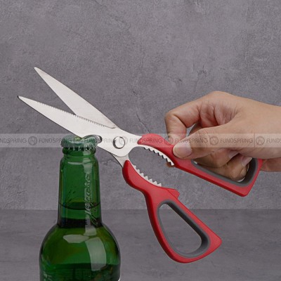 Multi-function Kitchen Stainless Steel Scissors with Opener Nut Clip Multi-function Kitchen Stainless Steel Scissors with Opener Nut Clip