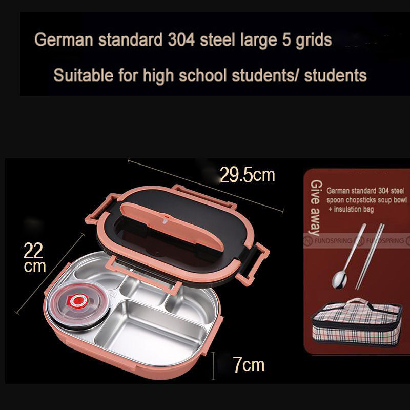 Compartmentalized Stainless Steel Insulated Lunch Box Bento Set Compartmentalized Stainless Steel Insulated Lunch Box Bento Set