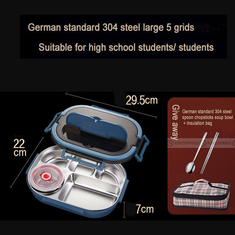 Compartmentalized Stainless Steel Insulated Lunch Box Bento Set Compartmentalized Stainless Steel Insulated Lunch Box Bento Set