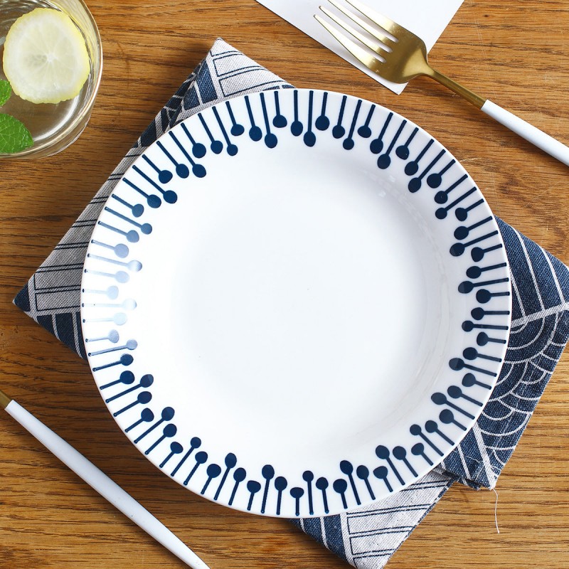 Japanese Blue Series Tableware Ceramic Dinnerware Dinning Plates 8'' Japanese Blue Series Tableware Ceramic Dinnerware Dinning Plates 8''