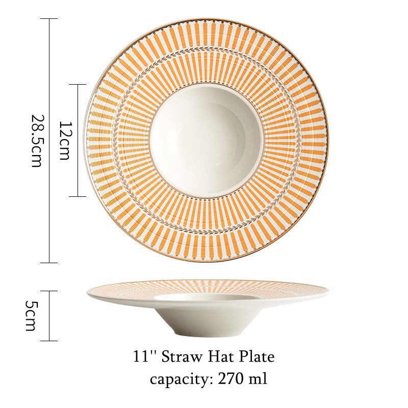 Designer Collection Tableware Weiss Series Gold-white Ceramic Dinner Plate Designer Collection Tableware Weiss Series Gold-white Ceramic Dinner Plate