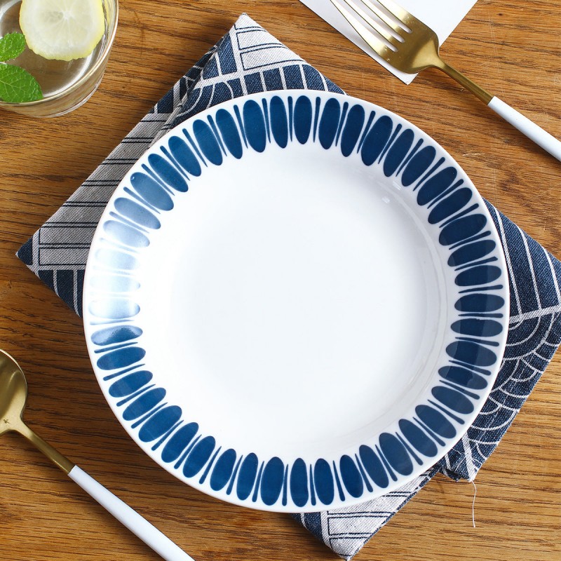 Japanese Blue Series Tableware Ceramic Dinnerware Dinning Plates 8'' Japanese Blue Series Tableware Ceramic Dinnerware Dinning Plates 8''
