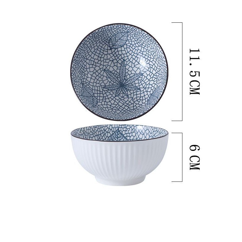 Vertical Essence: Underglaze Ceramic Bowls for Rice and Soup 4 Sizes Vertical Essence: Underglaze Ceramic Bowls for Rice and Soup 4 Sizes